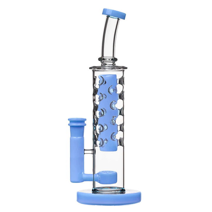 Flower Straight Fab Bong in Milky Blue with diffusion design