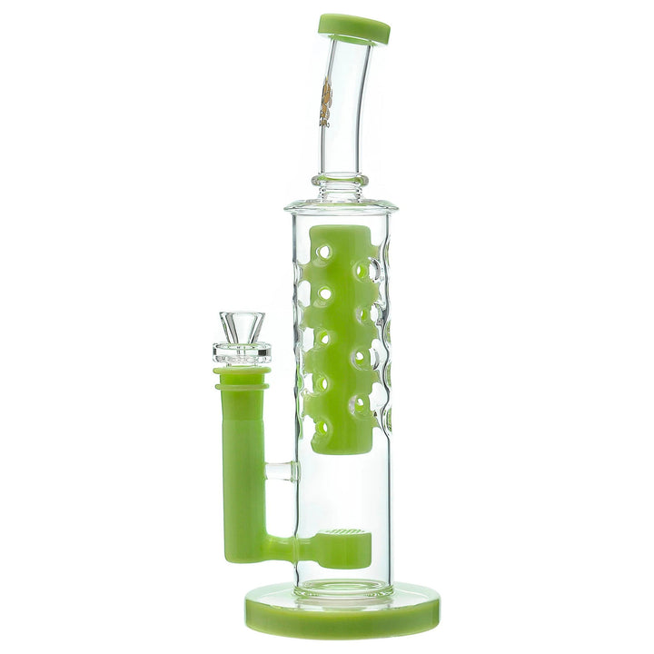 Flower Straight Fab Bong in Milky Green