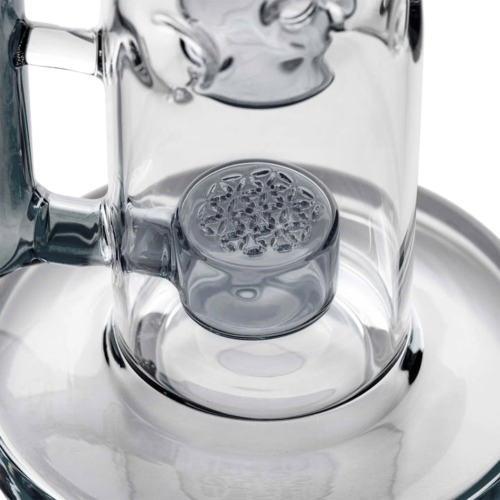 Flower Straight Fab Bong in Transparent Black with percolator