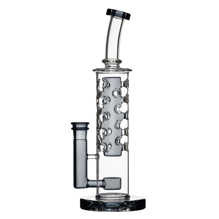 Flower Straight Fab Bong in Transparent Black with