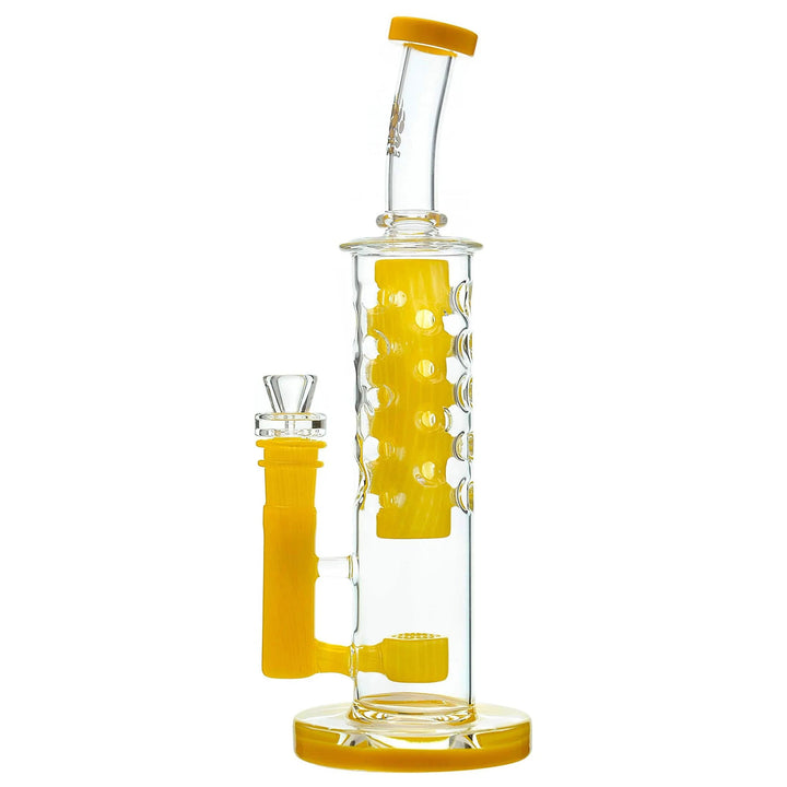 Flower Straight Fab Bong in yellow color