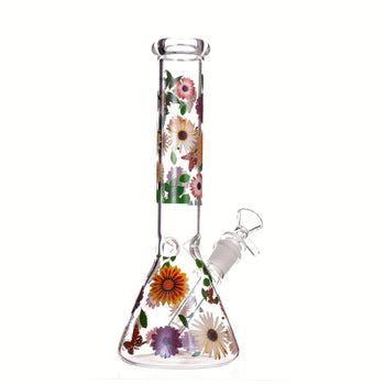 10" Glass Beaker Flower Bong