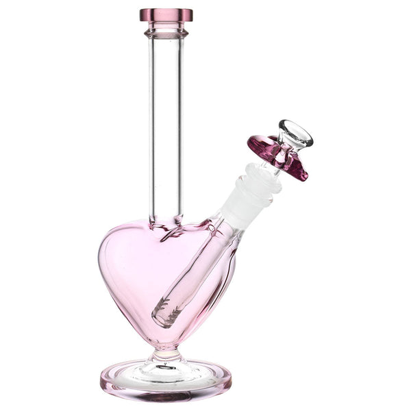 Fonder Pink Heart Glass Bong with heart-shaped base and bowl - pilotdiary