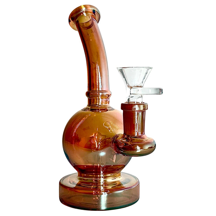 Brown Electroplated Ball Glass Bong – Elegant Metallic Finish