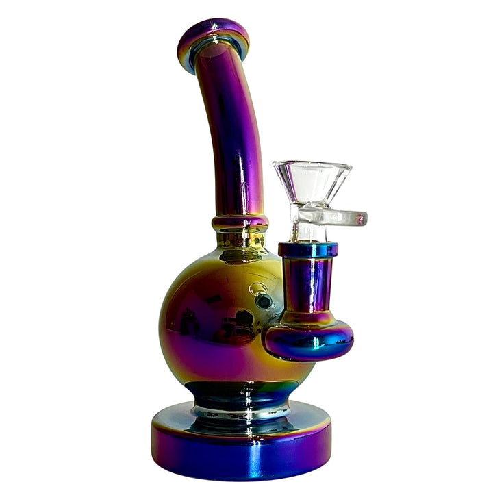 Rainbow Electroplated Ball Glass Bong
