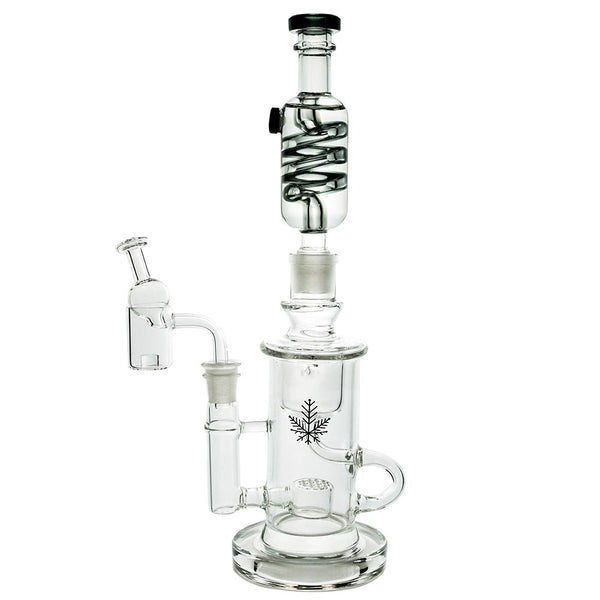 Freeze Pipe Klein Recycler Dab Rig with dual glycerin coils and quartz banger