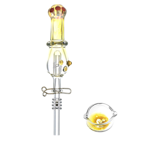 Fumed Glass Dab Straw Kit with Dab Dish