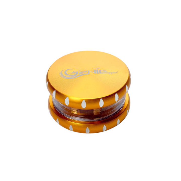 Yellow 2 Piece Genie Grinder with side window and aluminum body