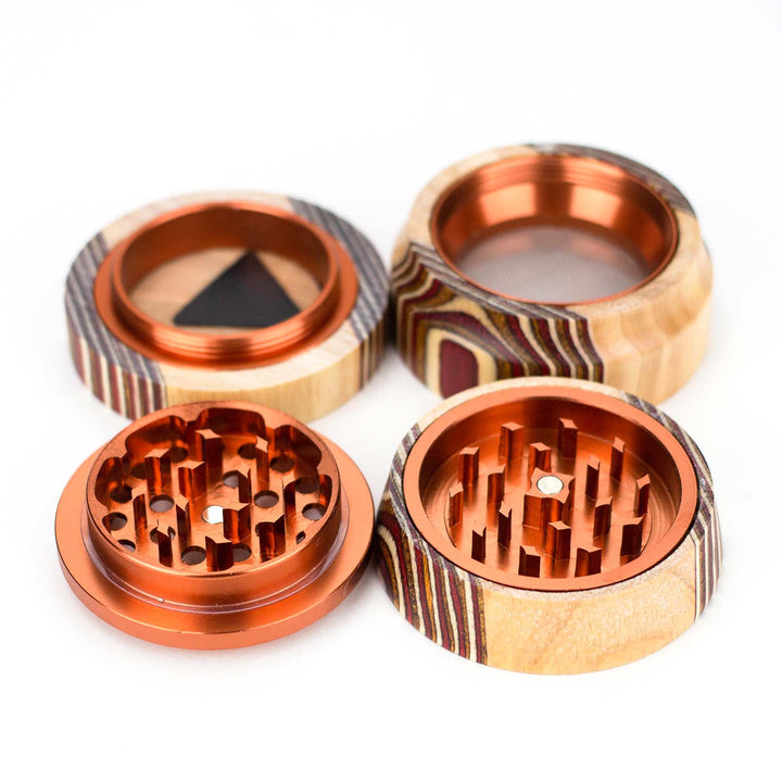 enie Wood Grinder Fully Disassembled – 4 Parts Displayed