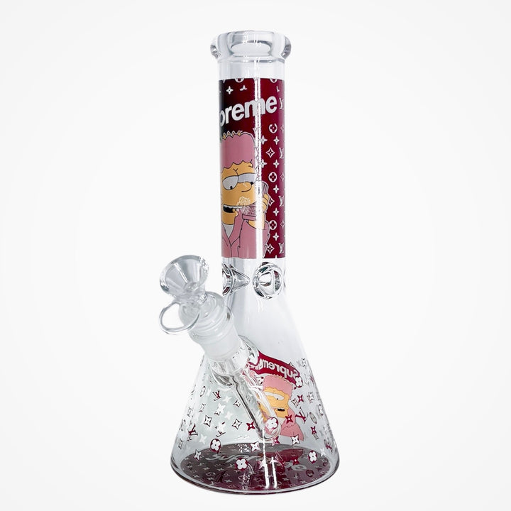 Design E – 10-Inch Glow in the Dark Cartoon Glass Bong with ice catcher