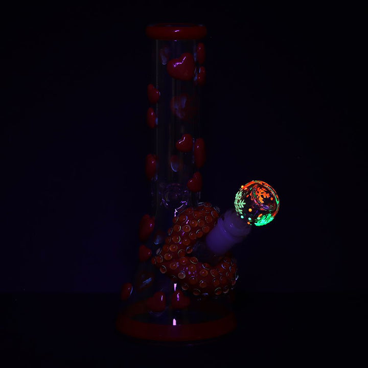 Glow in the Dark Heart Beaker Bong