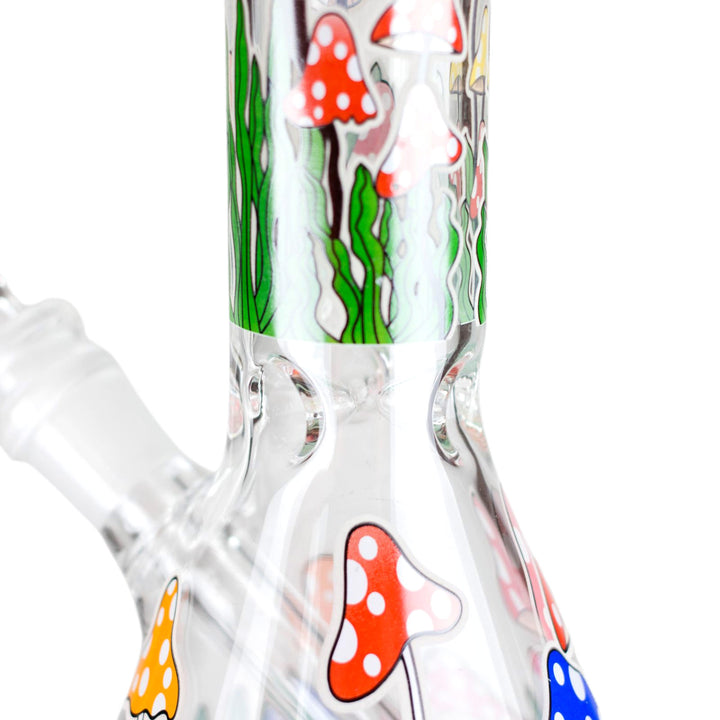 Glow in the Dark Mushroom Bong featuring built-in ice catcher for cool hits