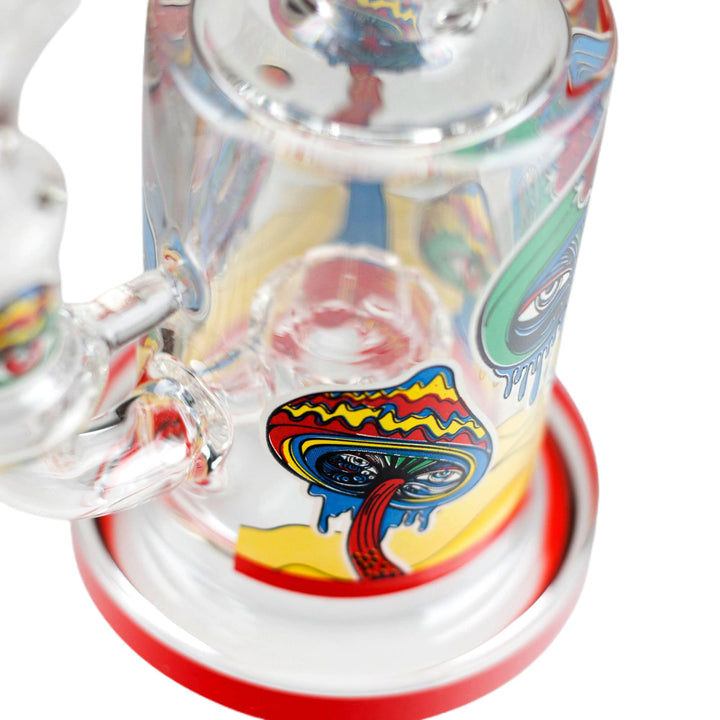 Glow-in-the-Dark Magic Mushroom Bong with percolator detail