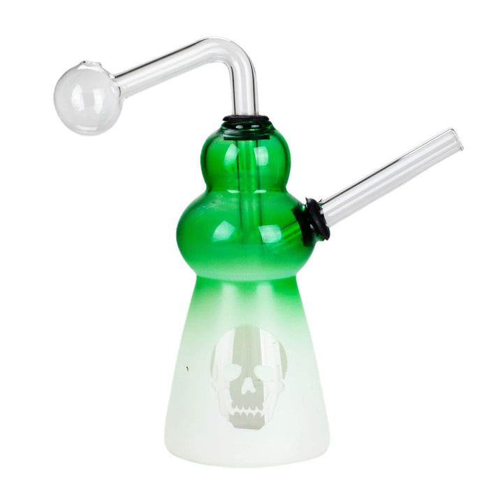 Side view of 6-inch Gradient Skull Oil Burning Pipe
