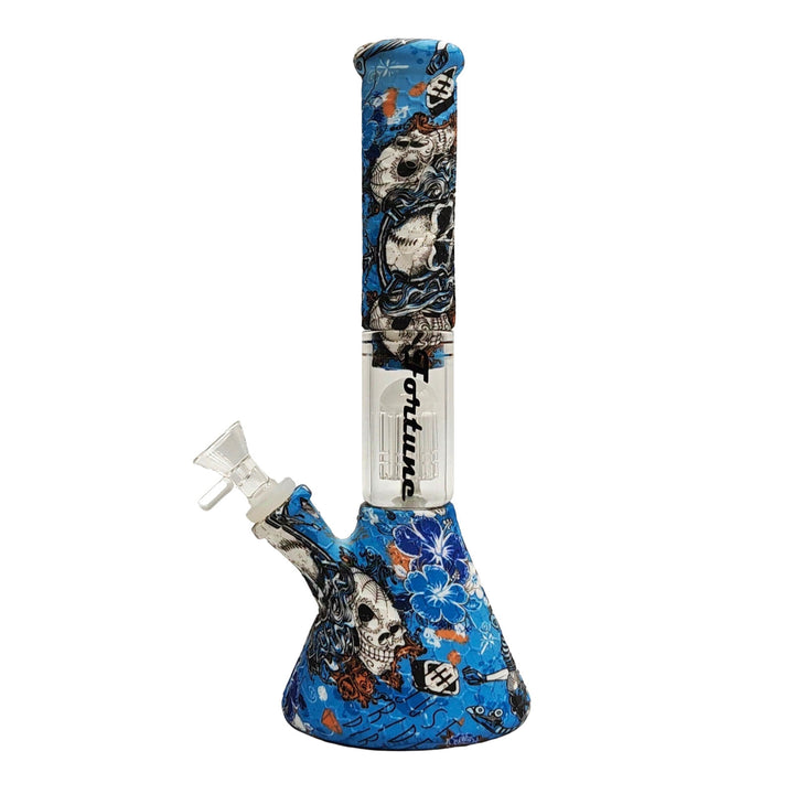 Skull Silicone Bong with Glass Perc - pilotdiary