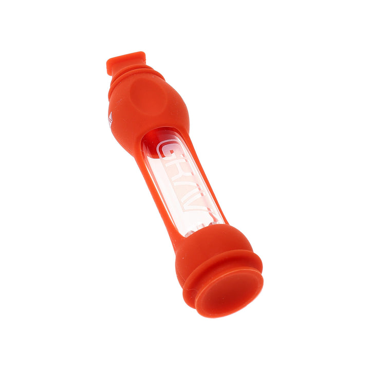 GRAV Octo-Taster 16 mm orange silicone-wrapped glass one-hitter pipe