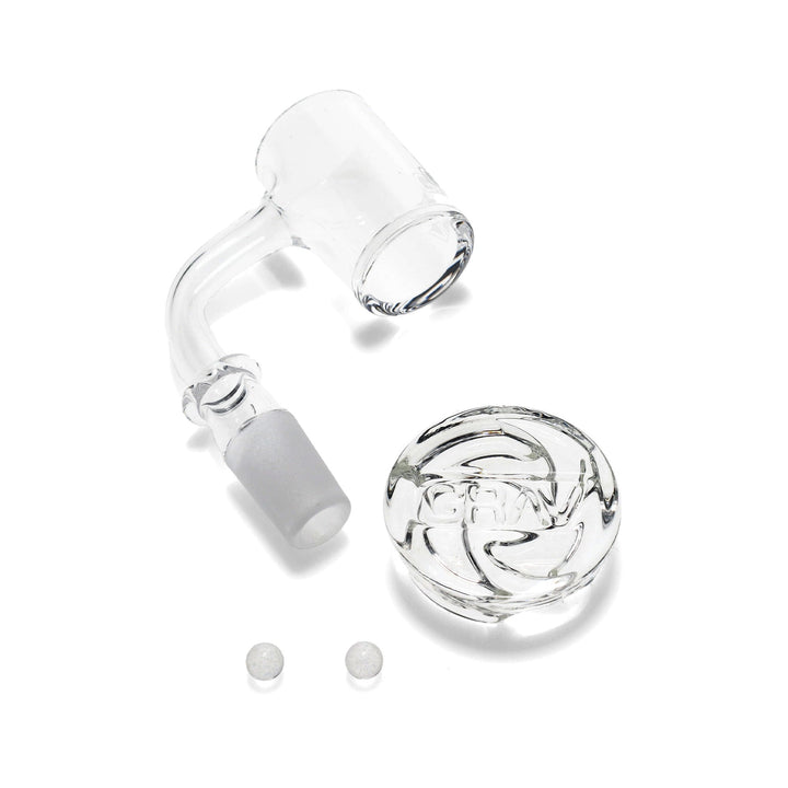 GRAV Seamless Quartz Banger Kit at 90-degree angle