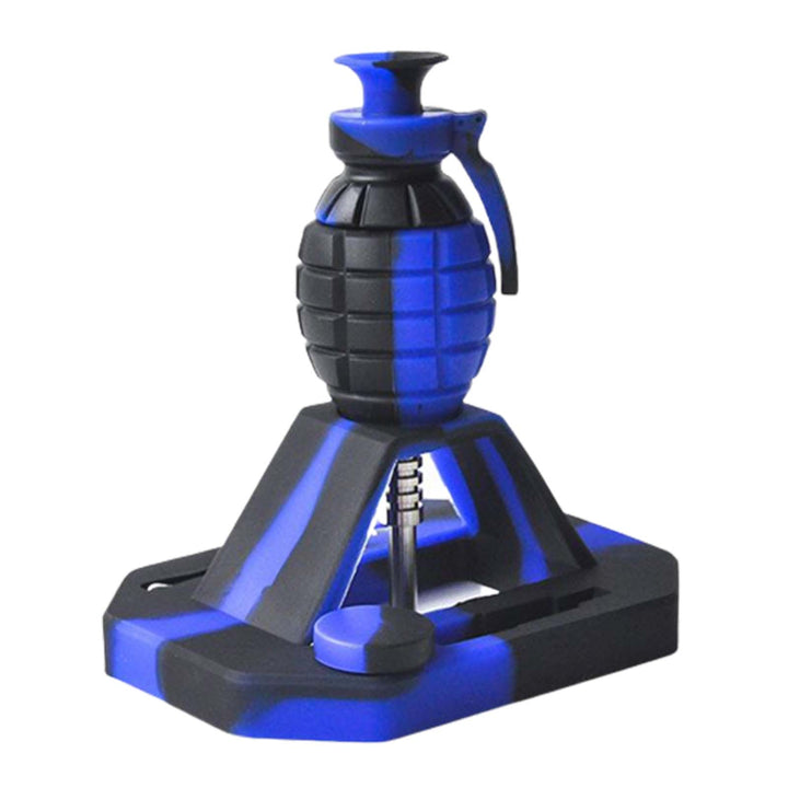 Grenade Nectar Collector Kit in black and blue with silicone jar