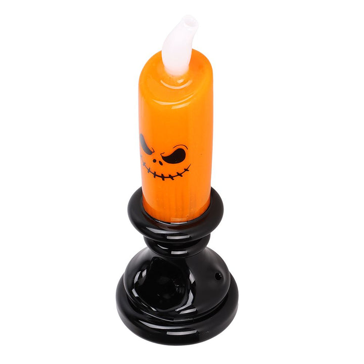 Side view of Halloween Candle of Discontent Hand Pipe