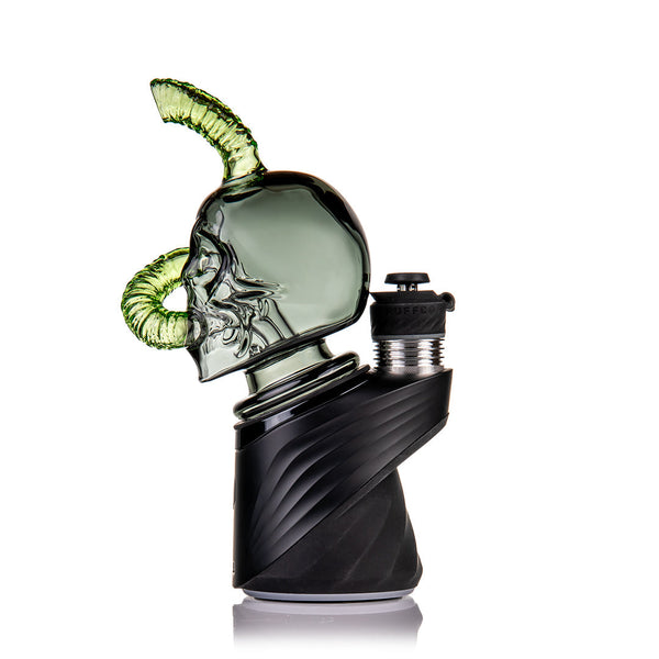 Left side view of Halloween Grim Ripper Puffco Peak Glass Top