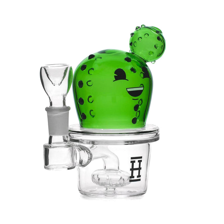 Happy Cactus Bong - side view showing glass details and shape