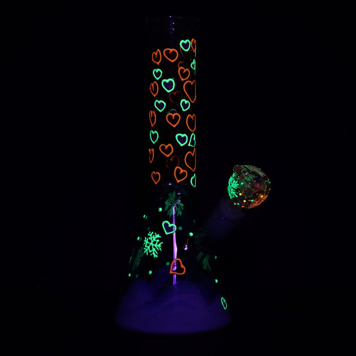 Heart Blossom Bong glow in the dark