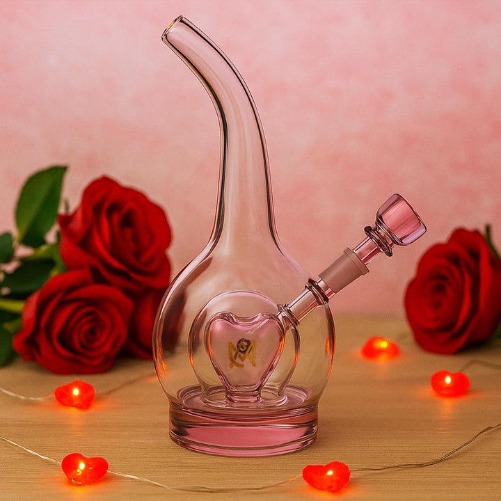 MJ Arsenal Heart Locket Dab Bong pink glass