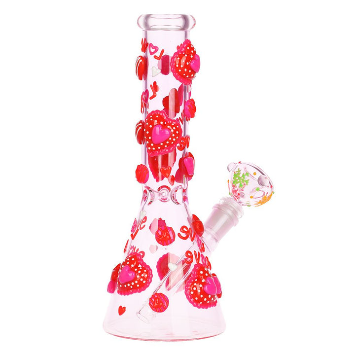 Back view of Hearts Beaker Bong