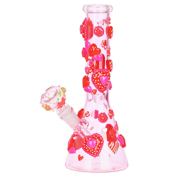 Hearts Glow-in-the-Dark Beaker Bong