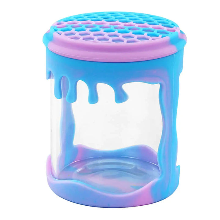 Honeycomb Dab Container in blue purple with silicone honeycomb design
