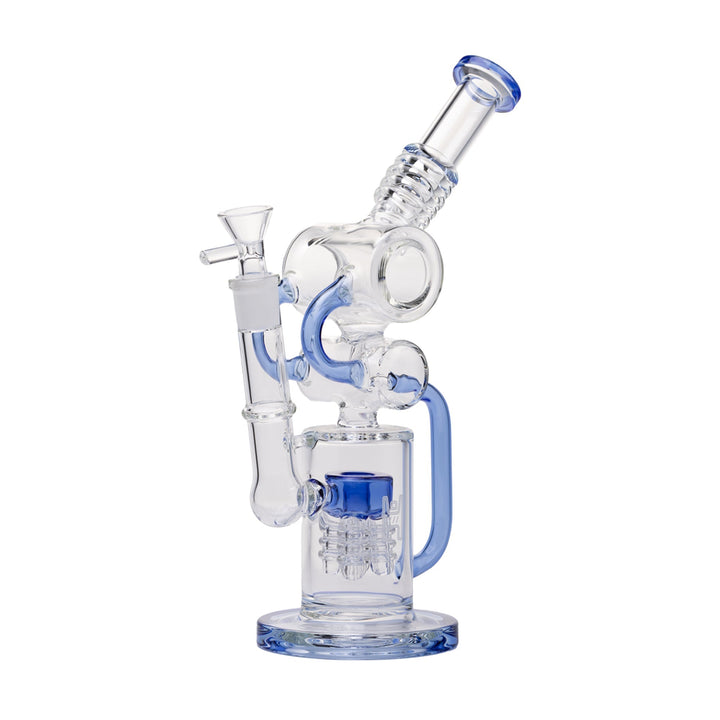 Human Grade Raygun Percolator Water Pipe in Light Blue ¨C Side View
