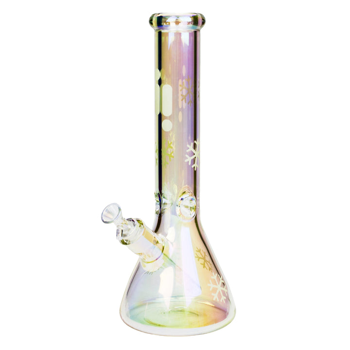 14" Infyniti Beaker Bong with Colorful Sunshine iridescent finish