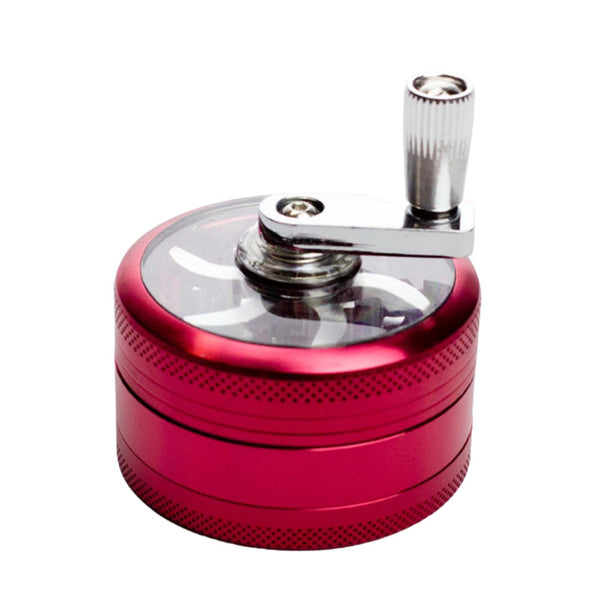 Infyniti 3-Part Red Herb Grinder with Handle – Aluminum Grinder