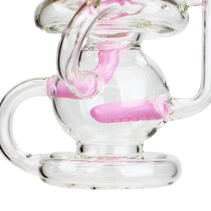 Pink Inline Diffuser Bong – Detailed view of inline percolator for advanced filtration