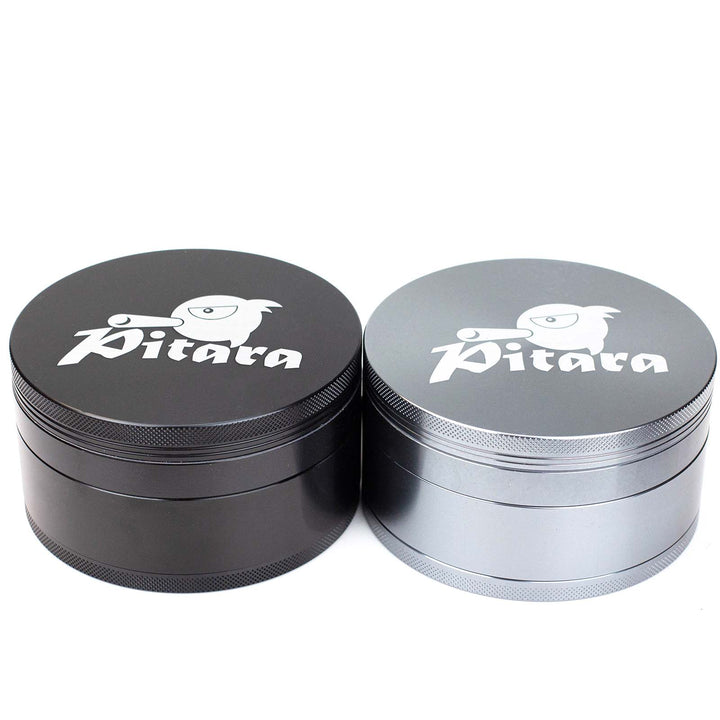 Pitara Aluminum 100mm Extra Large Herb Grinder in grey and black color variants