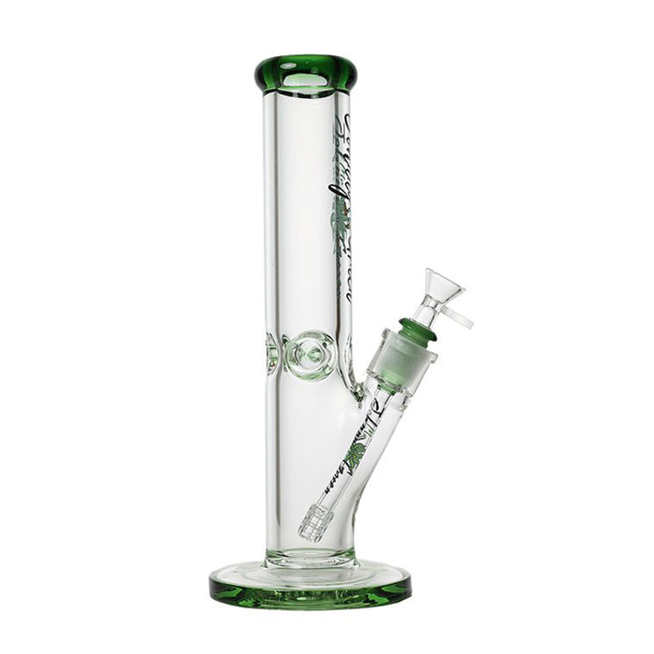 Side view of Johnny Green 12 inch straight tube bong