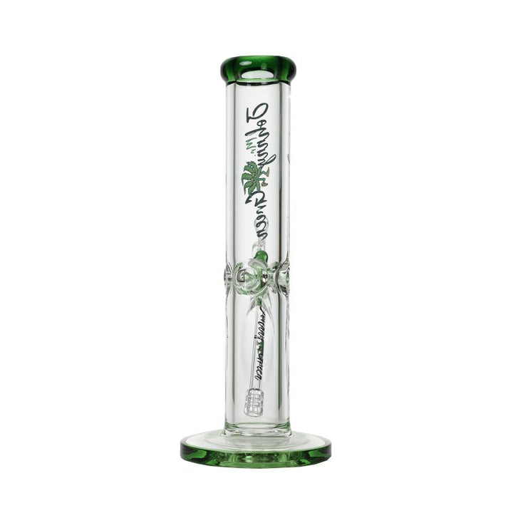 Johnny Green green glass 9mm straight tube bong front