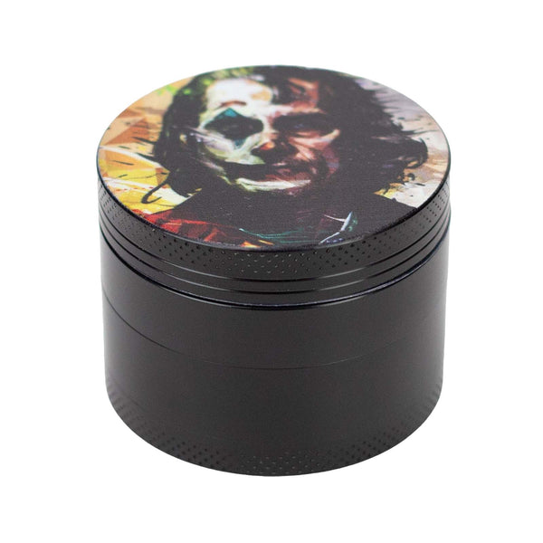 2 Inch Joker Herb Grinder with colorful design and zinc alloy body