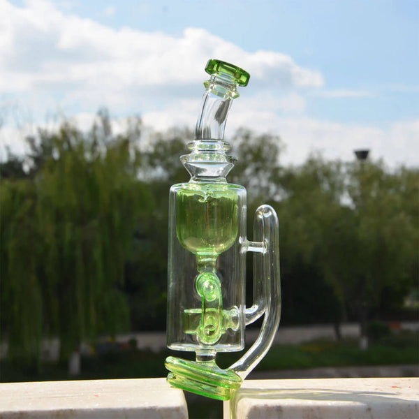 Klein Recycler Glass Attachment for Puffco Peak in lime green
