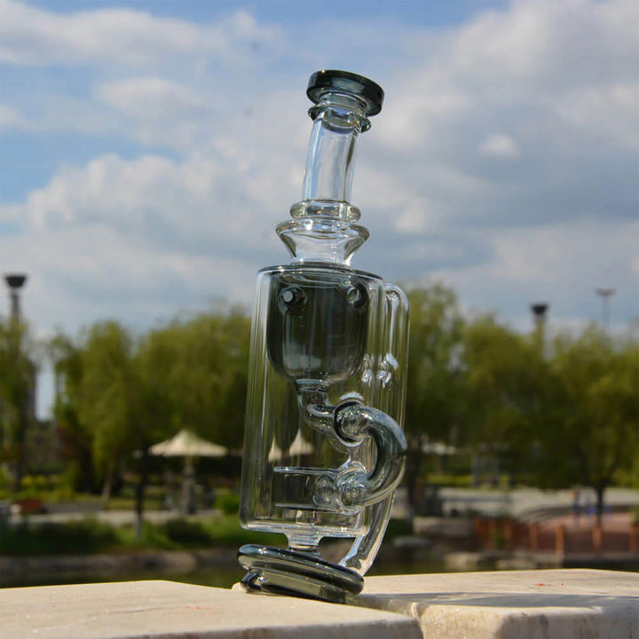 Klein Recycler Glass Attachment for Puffco Peak in transparent black