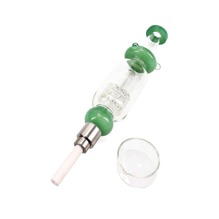 Lab Tower Glass Matrix Perc Nectar Collector Dabber in green