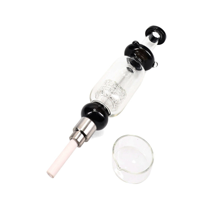 Lab Tower Glass Matrix Perc Nectar Collector Dabber in black