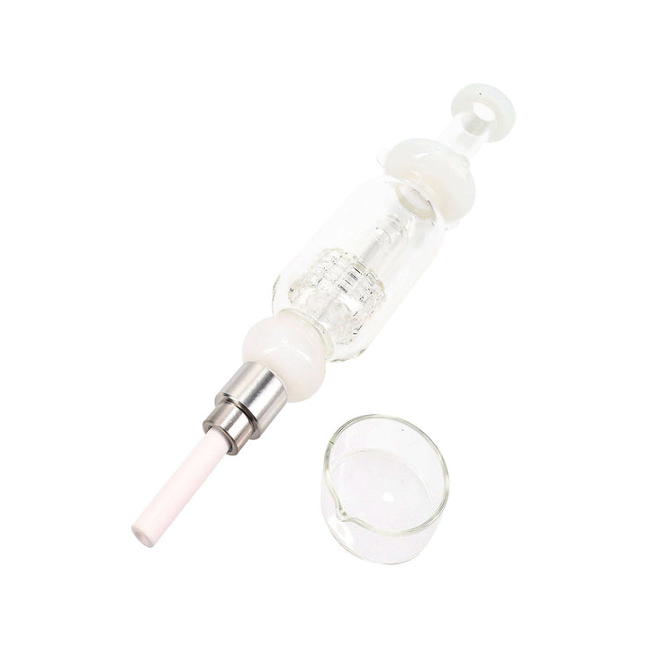 Lab Tower Glass Matrix Perc Nectar Collector Dabs in white