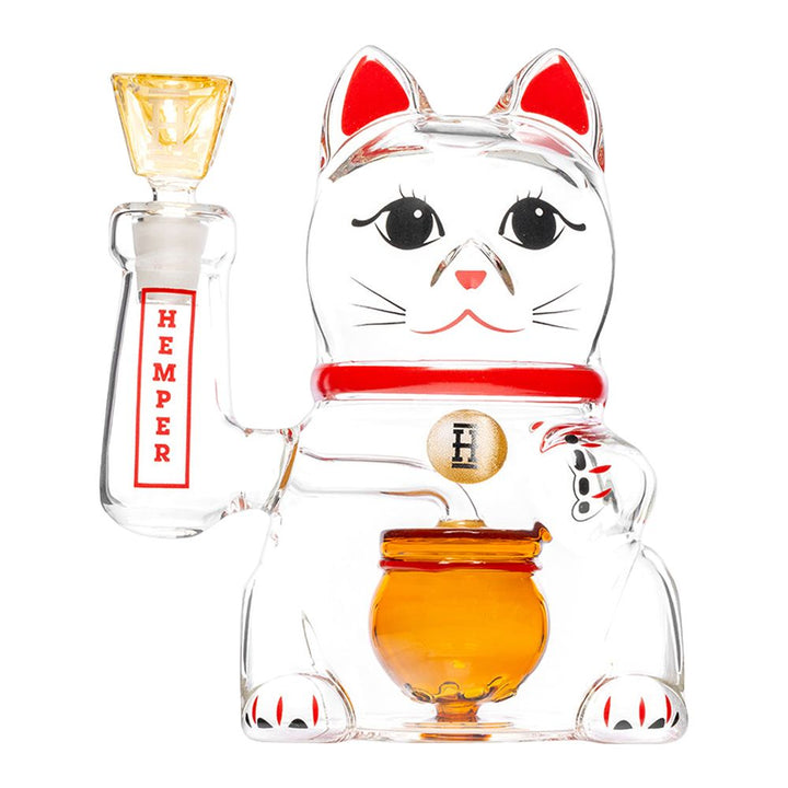 Front view of Lucky Money Cat Water Pipe