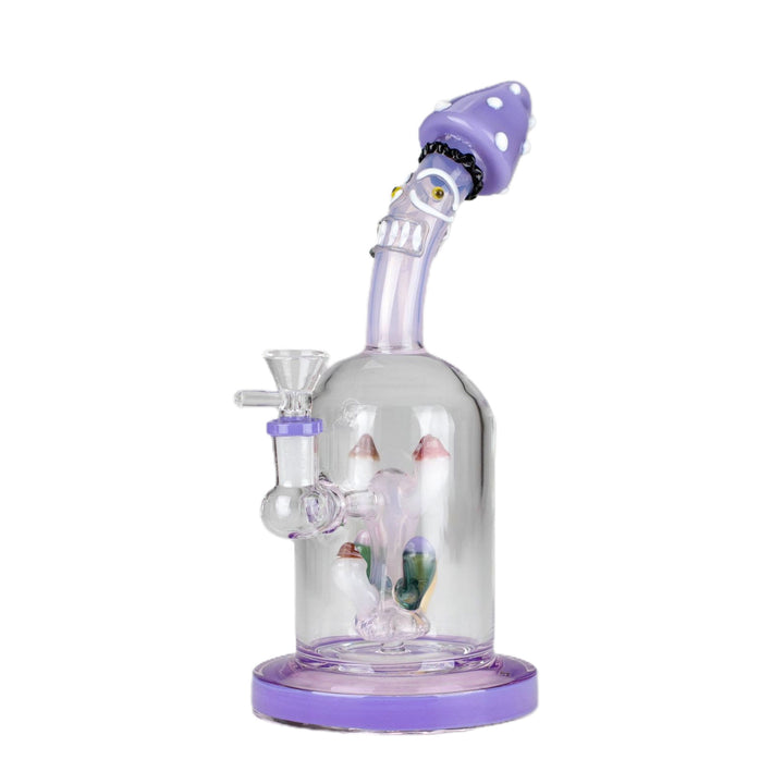MadCaps Mushroom Glass Water Pipe in purple