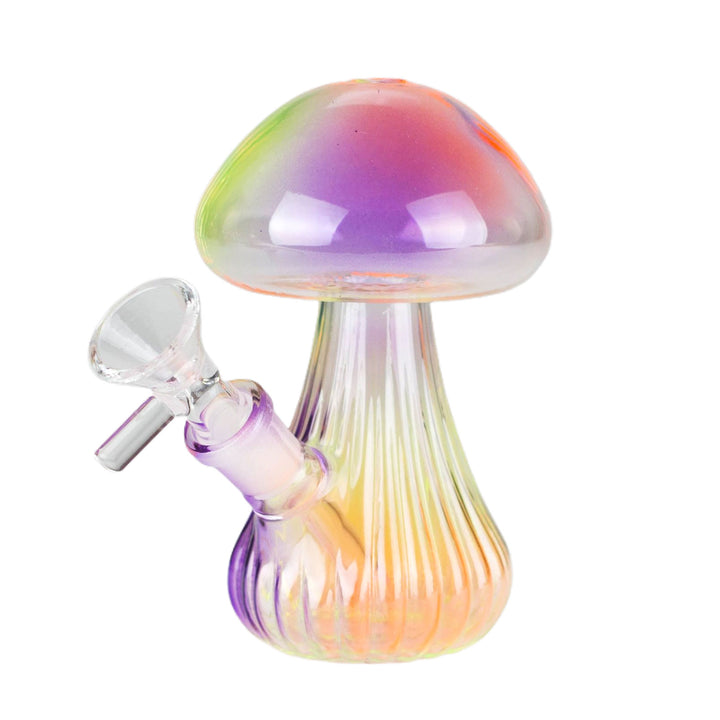 Magic Mushroom Glass Bong in red, purple and yellow color