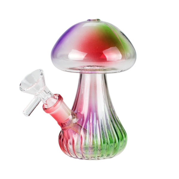 Magic Mushroom Glass Bong with iridescent finish