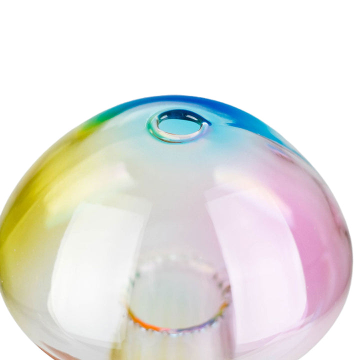 Close-up of the mouthpiece on the 5 Inch Magic Mushroom Glass Bong