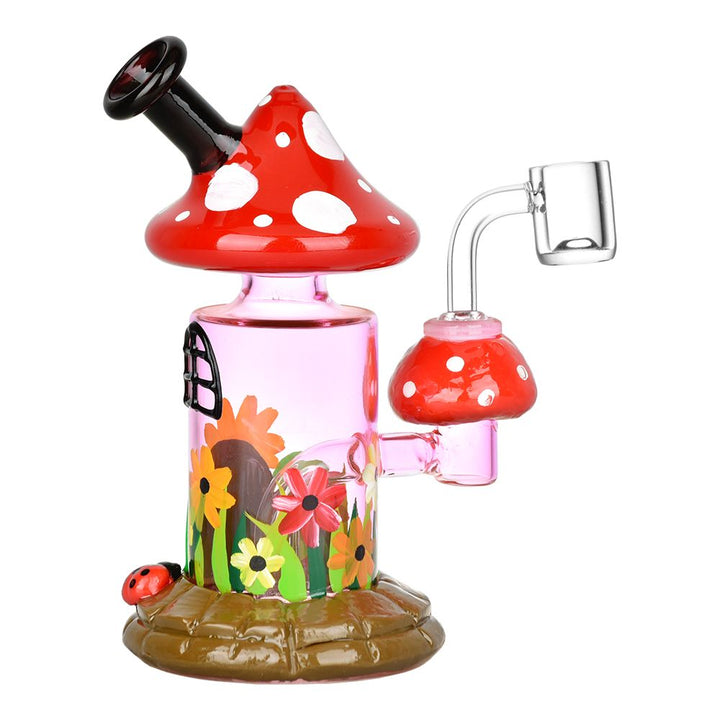 Side view of Magic Shroom Garden Glow Dab Rig