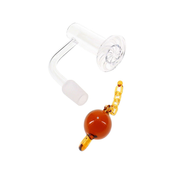 Male Quartz Domeless Terp Slurper Banger Set in Amber
